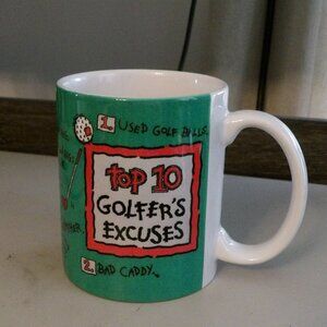 TOP 10 GOLFER’s EXCUSES COFFEE CUP MUG Encore By PAPEL